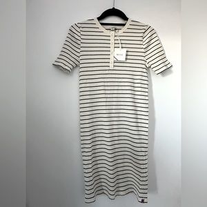 Selling adorable NWT KULE Berri cream and navy striped dress in size medium.